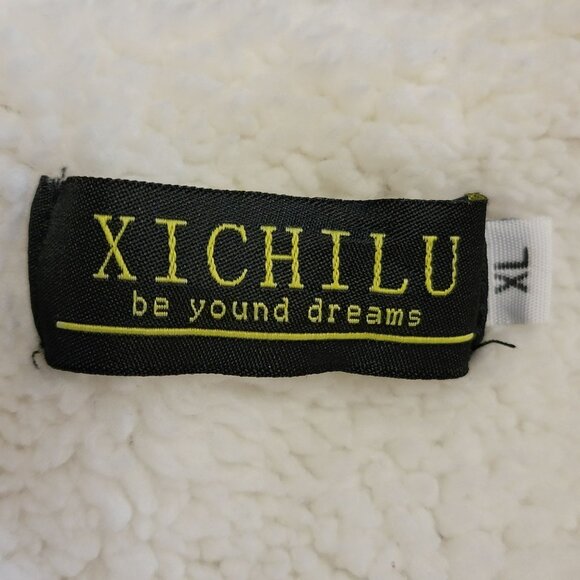 Brown Faux Sherpa Lined Coat Juniors Sz XL Button Front Jacket Boho Bohemian - Picture 8 of 9